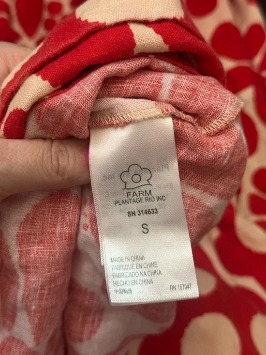 FARM Rio Red Palermo Sleeveless Midi Dress Size Small 38470 - Picture 11 of 16